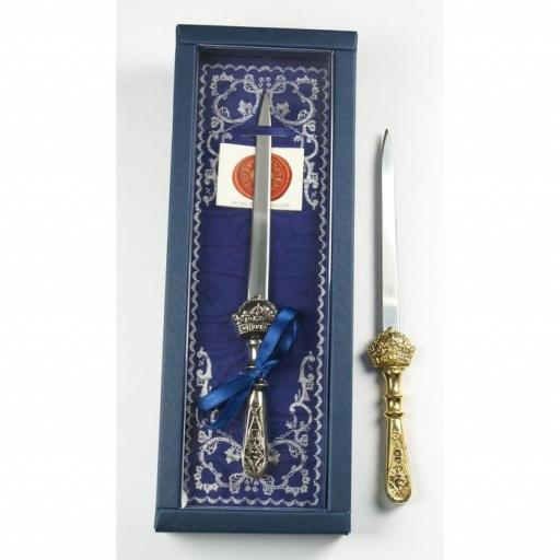 Abrecartas de metal azul [0]