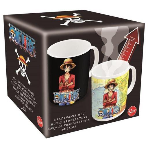 Taza efecto calor Luffy de One Piece