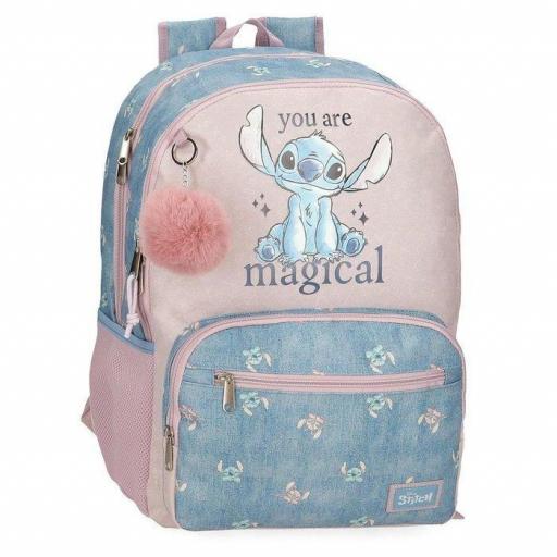 Mochila escolar doble de Stitch Cuddle me de Disney