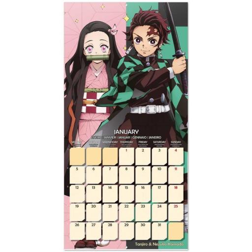 Calendario de pared de 12 meses de Demon Slayer de 2026 [2]