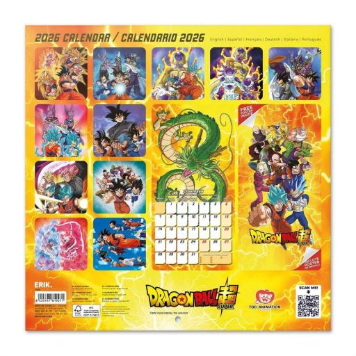 Calendario de pared de 12 meses de Dragon ball de 2026 [1]