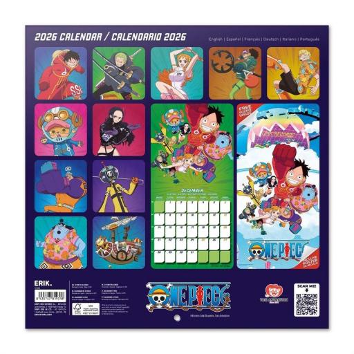 Calendario de pared de 12 meses de One piece de 2026 [1]