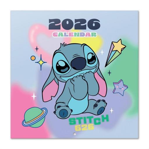 Calendario de pared de 12 meses de Stitch de 2026