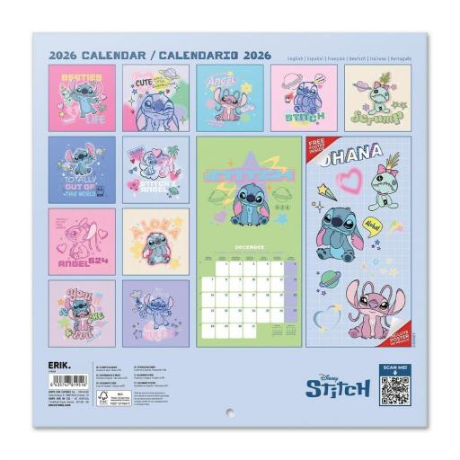 Calendario de pared de 12 meses de Stitch de 2026 [1]