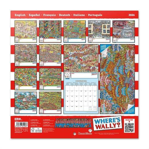 Calendario de pared de 12 meses de Wally de 2026 [1]