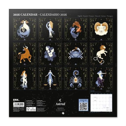 Calendario de pared de 12 meses de Lunar de 2026 [1]