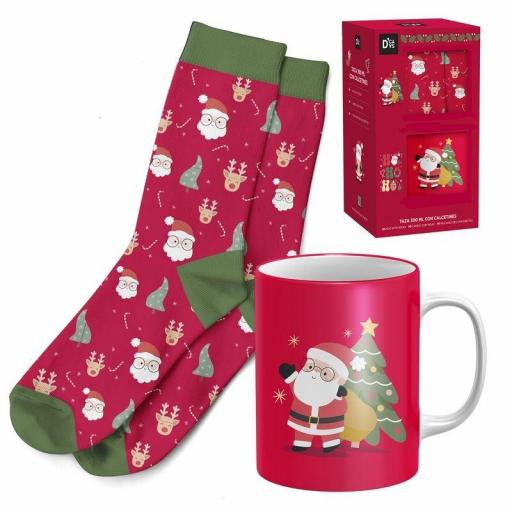Taza Navidad Papa noel con calcetines [0]