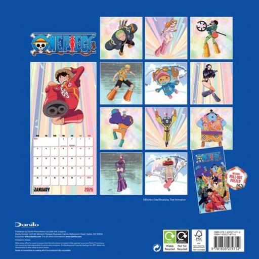 Calendario de pared de 12 meses de One piece de 2026 [1]