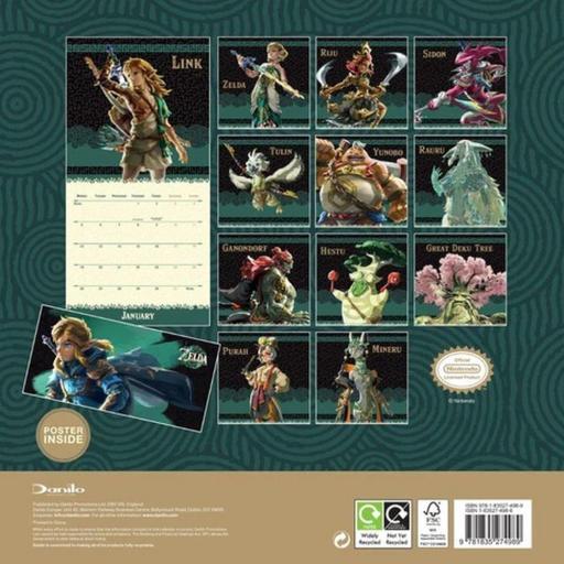 Calendario de pared de 12 meses de Zelda de 2026 [1]