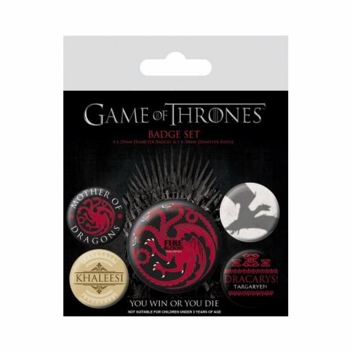 Set de 5 Chapas Juego de tronos de Targaryen