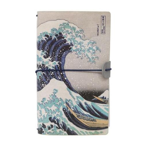 Cuaderno de viaje de la gran ola de Kanagawa Hokusai