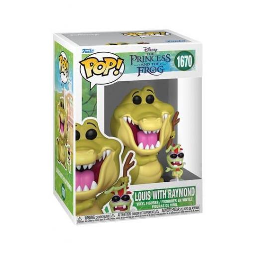 Funko pop 1670 Louis con Raymond Tiana y el sapo de Disney