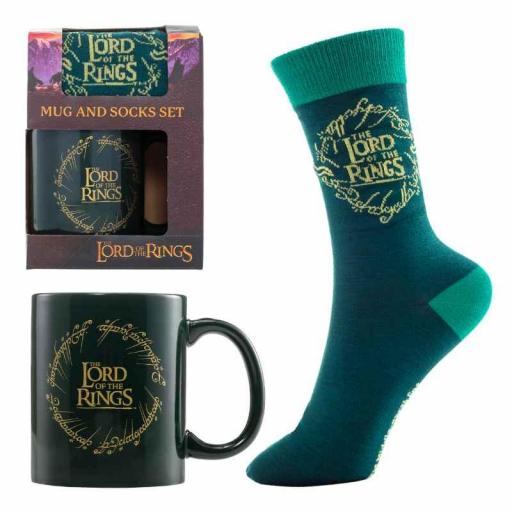 Caja regalo de taza + calcetines de El señor de los anillos