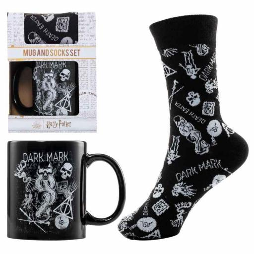 Caja regalo de taza + calcetines de las artes oscuras de Harry Potter
