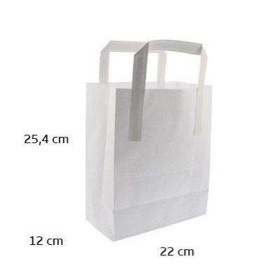 Bolsa papel blanca 125 uds 22x12x25,4 cm