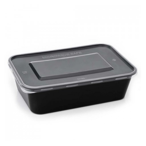 Envase rectangular PP base negra con tapa 500 ml 250 uds [0]