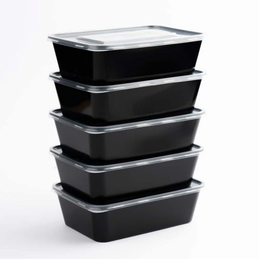 Envase rectangular PP base negra con tapa 650 ml 250 uds [2]