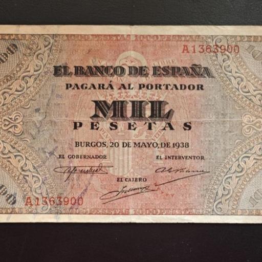 1000 PESETAS 1938 - BURGOS 