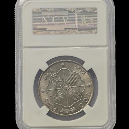 100 PESETAS PLATA 1966 *19 *69 PALO CURVO [1]