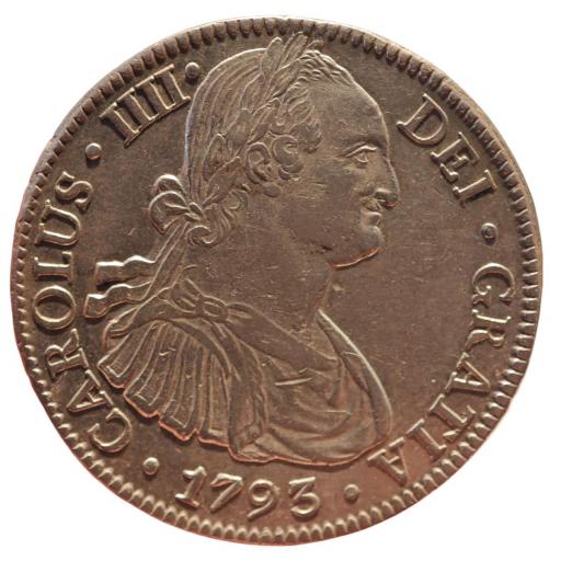 8 REALES 1793 - CARLOS IV - MEXICO