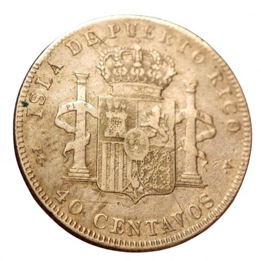 40 CENTAVOS 1896 - ALFONSO XIII - PUERTO RICO [1]