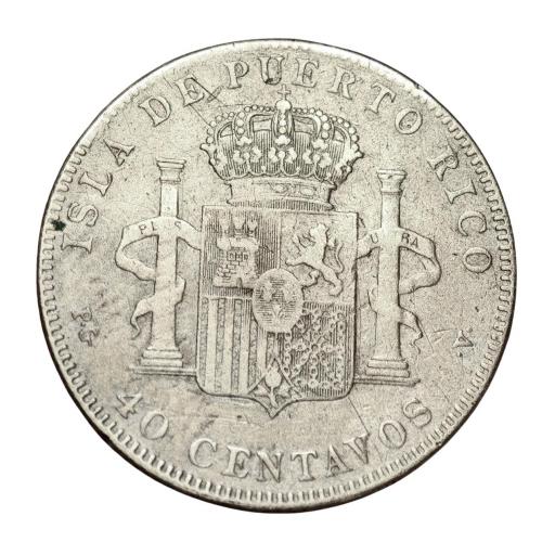 40 CENTAVOS 1896 - ALFONSO XIII - PUERTO RICO [2]