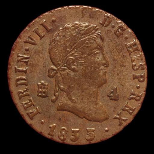 4 MARAVEDÍS 1833 - FERNANDO VII - SEGOVIA 