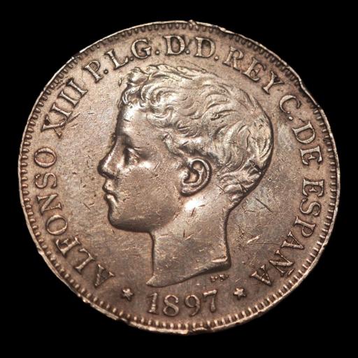 1 PESO 1897 - ALFONSO XIII - ISLAS FILIPINAS  [2]