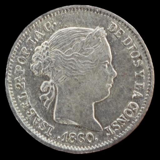 1 REAL 1860 - ISABEL II - BARCELONA  [3]