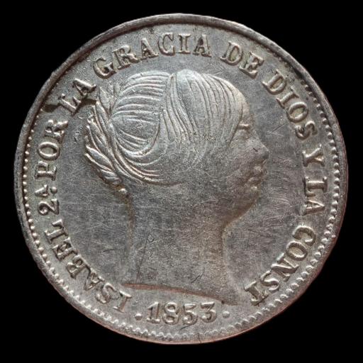 1 REAL 1853 - ISABEL II - BARCELONA  [0]
