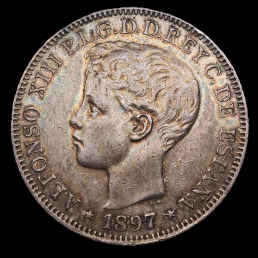 1 PESO 1897 - ALFONSO XIII - FILIPINAS  [0]