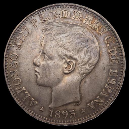1 PESO 1895 - ALFONSO XIII - PUERTO RICO