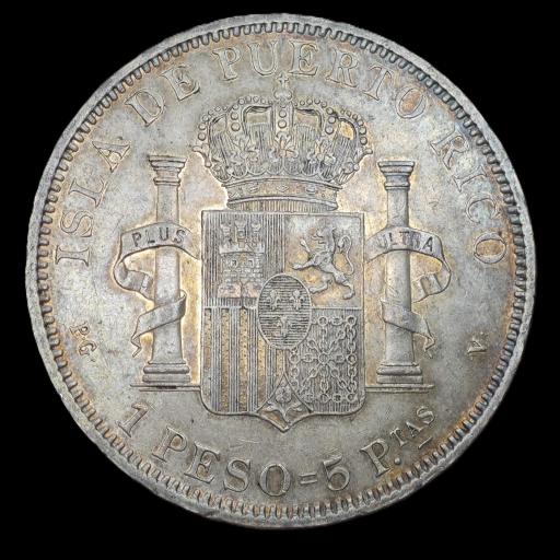 1 PESO 1895 - ALFONSO XIII - PUERTO RICO [1]