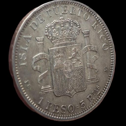 1 PESO 1895 - ALFONSO XIII - PUERTO RICO [3]