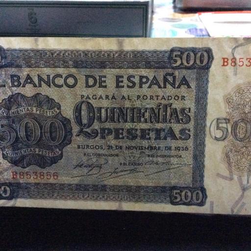 500 PESETAS 1936 - GUERRA CIVIL - BURGOS   [3]