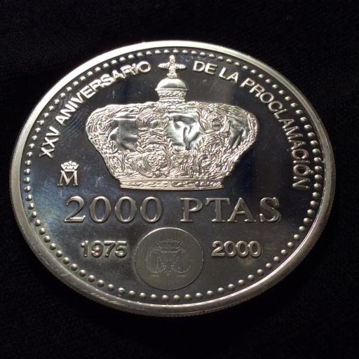 2000 PESETAS PLATA AÑO 2000 - XXV ANIVERSARIO PROCLAMACIÓN 