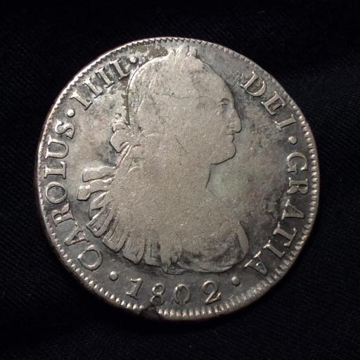 8 REALES 1802 - SANTIAGO DE DE CHILE - CARLOS IV - ESCASA