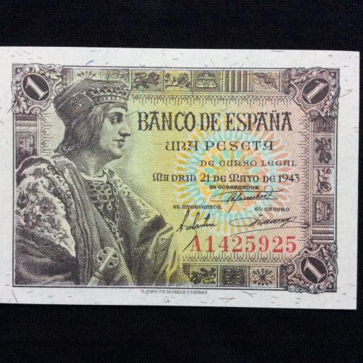 1 PESETA 1943 - FERNANDO EL CATOLICO - SIN CIRCULAR 