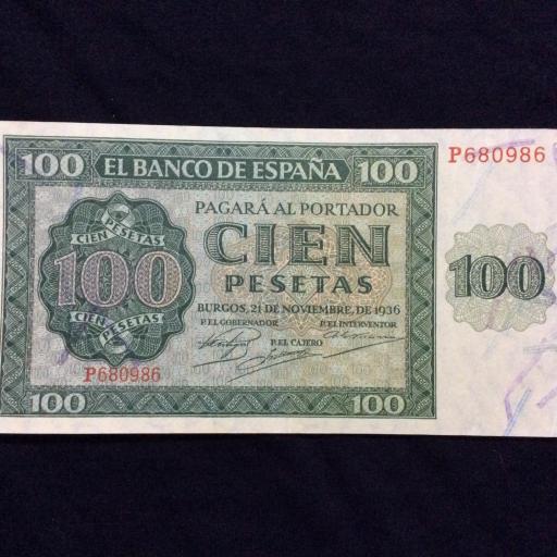 100 PESETAS 1936 - GUERRA CIVIL - BURGOS 