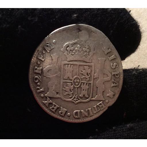 MUY ESCASOS 2 REALES 1820 - POPAYAN (COLOMBIA) - FERNANDO VII (busto de Carlos IV)  [1]
