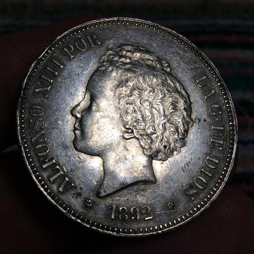 5 PESETAS 1892 BUCLES [0]