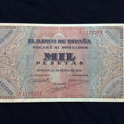 1000 PESETAS 1938 - GUERRA CIVIL - BURGOS 