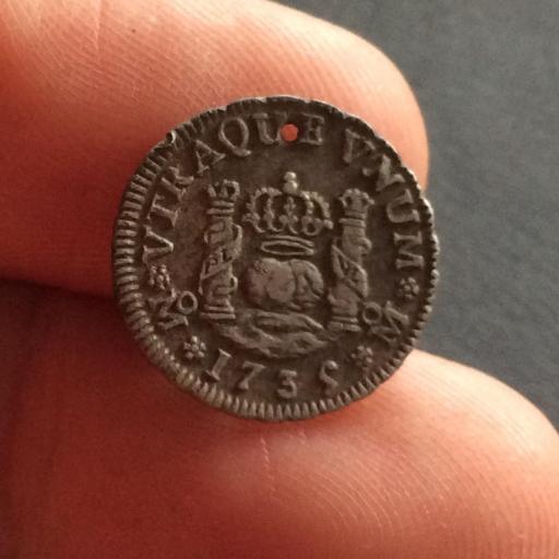 COLUMNARIO 1/2 REAL 1735 - FELIPE V - MEXICO  [1]