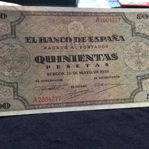 500 PESETAS 1938 - GUERRA CIVIL - BURGOS  [3]