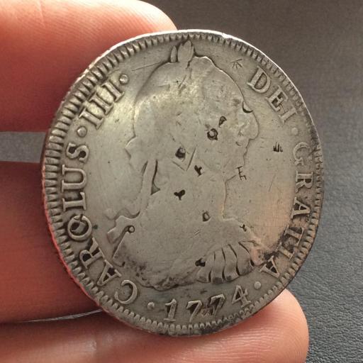 8 REALES 1774 - CARLOS III - MEXICO - RESELLOS CHINOS  [2]