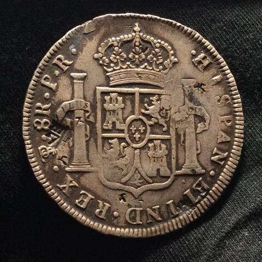 8 REALES 1786/5 - POTOSI - CARLOS II - RESELLOS CHINOS  [1]