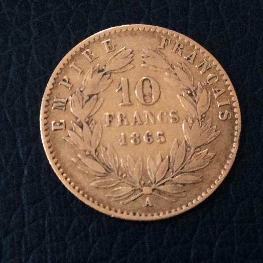 10 FRANCOS DE ORO 1865 FRANCIA 