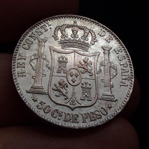 50 CENTAVOS DE PESO 1885 - ALFONSO XII - FILIPINAS  [1]