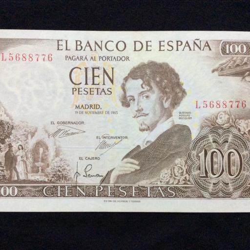 100 PESETAS 1965 - GUSTAVO ADOLFO BECQUER