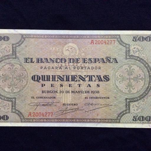 500 PESETAS 1938 - GUERRA CIVIL - BURGOS 